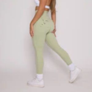 Pcheebum leggings medium scrunch butt booty green never worn